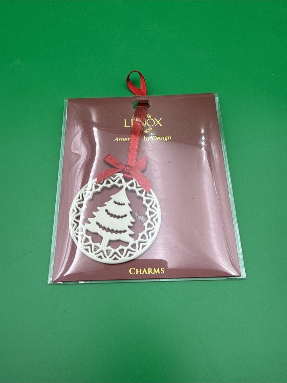 Lenox Porcelain Tree Ornament Yuletide Tree Collection 1990s 2.25 inches
